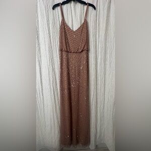 Adrianna Papell Bronze Sequin Maxi Dress